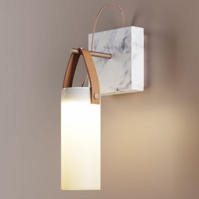 Made in Design Galerie LED Wall light - / Marble & glass by Fontana Arte White/Metal