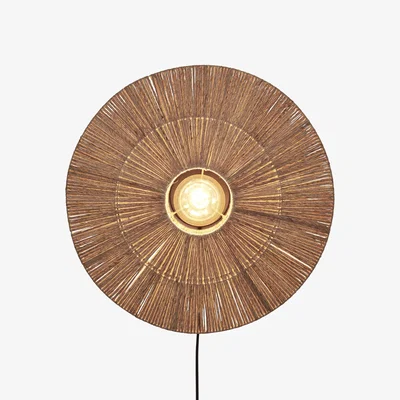 Made in Design Iguazu Wall light with plug cane & fibres beige natural jute / Ø 55 cm - GOOD&MOJO