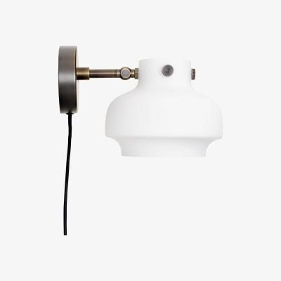 Made in Design Copenhague SC54 Wall light with plug - / Ø 16 cm - Glass by &tradition White/Brown/Metal