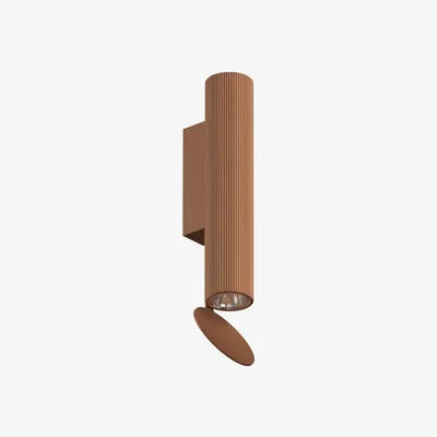 Made in Design Flauta Riga 1 Wall light - / LED - Vertical stripe pattern / H 22.5 cm by Flos Copper/Metal