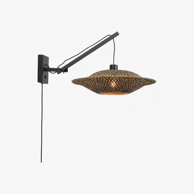 Made in Design Bali Small Wall light - / Bamboo - L 64 x Ø 44 cm by GOOD&MOJO Black
