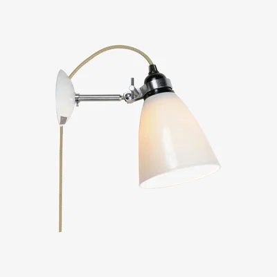 Made in Design Hector Dome Medium Wall light with plug - H 20 cm - Bone China - Cable with plug by Original BTC White