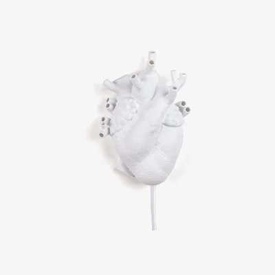 Made in Design Heart Wall light with plug - / Porcelain human heart by Seletti White
