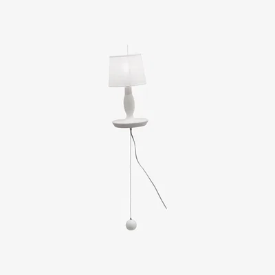 Made in Design Norma M Wall light with plug - Ceramic & Linen - L 22 x H 40 cm by Karman White