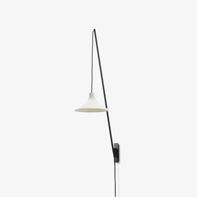 Made in Design Seam Small Wall light with plug ceramic white / H 75 cm - Serax