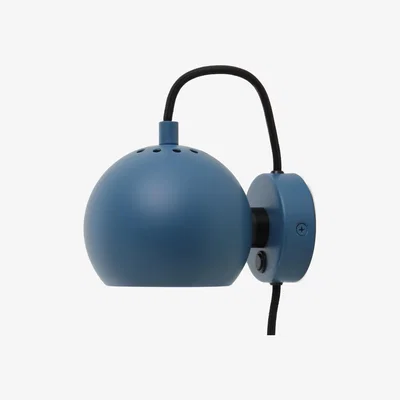 Made in Design Ball Wall light with plug - / Ø 12 cm - 1968 reissue by Frandsen Blue