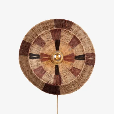 Made in Design Serengeti Small Wall light with plug cane & fibres brown / Ø 45 cm - GOOD&MOJO