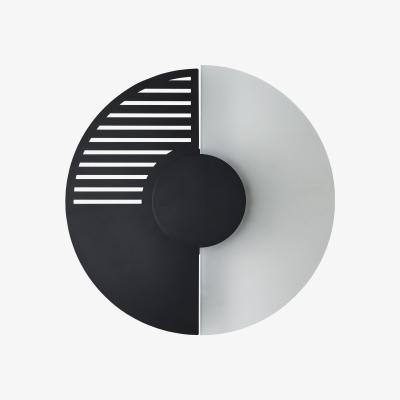 Made in Design Midnight LED Wall light - / Striped - Ø 32.5 cm by DCW éditions White/Black