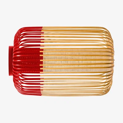 Made in Design Bamboo light L Wall light - Ceiling lamp - Ø 35 x H 50 cm by Forestier Red/Natural wood