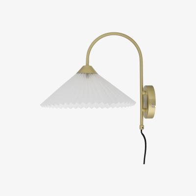 Made in Design Firdes Wall light with plug - / Metal & linen by Bloomingville White/Gold/Metal