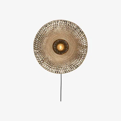 Made in Design Kalimantan Small Wall light with plug - / Bamboo - Ø 44 cm by GOOD&MOJO Beige/Natural wood