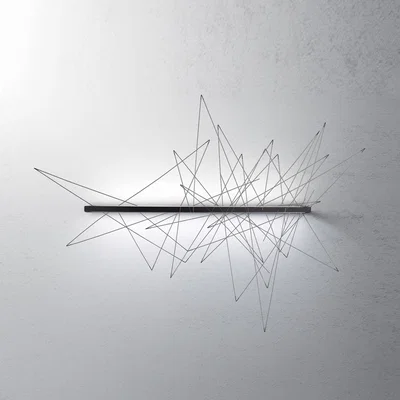 Made in Design Graffiti LED Wall light - / L 90 cm - Adjustable: magnetic rods by Pallucco Grey/Black