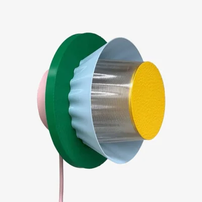 Made in Design Mina Wall light with plug plastic material multicoloured / Ø 20 cm - Recycled plastic / Made in France - Warren & Laetitia