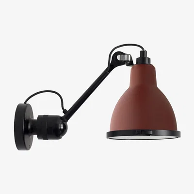 Made in Design N°304 XL Outdoor wall light - / Outdoor - Arm : L 30 cm by DCW éditions Red/Black