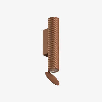 Made in Design Flauta Spiga 1 Wall light - / LED - Chevron pattern / H 22.5 cm by Flos Copper/Metal