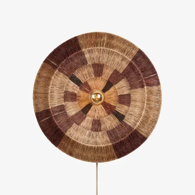 Made in Design Serengeti Large Wall light with plug cane & fibres brown / Ø 60 cm - GOOD&MOJO