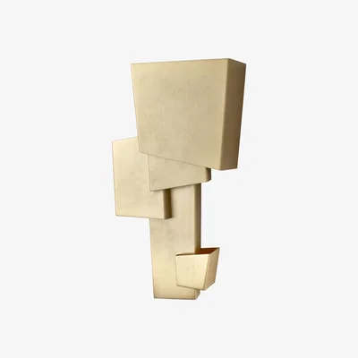 Made in Design Map 1 LED Wall light - / Large - L 23.5 x H 39.8 cm by DCW éditions Gold/Metal