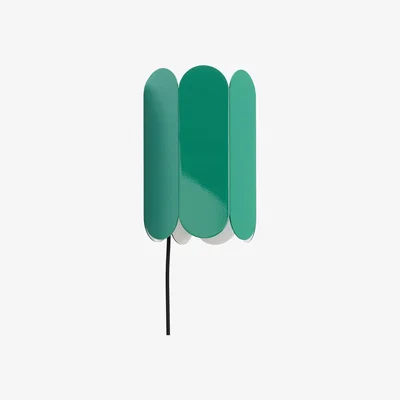 Made in Design Arcs Wall light with plug - / Steel - L 17 x H 25 cm by Hay Green
