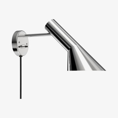 Made in Design AJ Wall light with plug - / Adjustable - Arne Jacobsen, 1957 by Louis Poulsen Grey/Silver/Metal