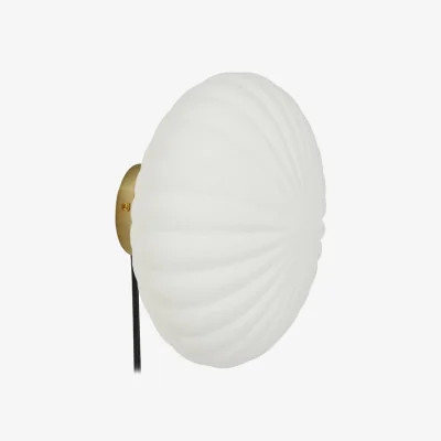 Made in Design Kumu Wall light with plug glass white / Ø 25 cm - HÜBSCH