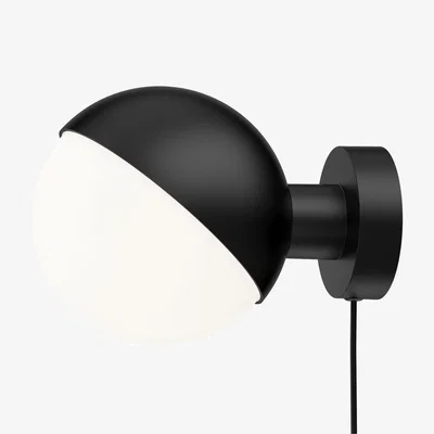 Made in Design VL Studio Wall light with plug metal glass black - Louis Poulsen