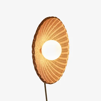 Made in Design Arvin Wall light with plug cane & fibres brown / Rattan - Vincent Sheppard