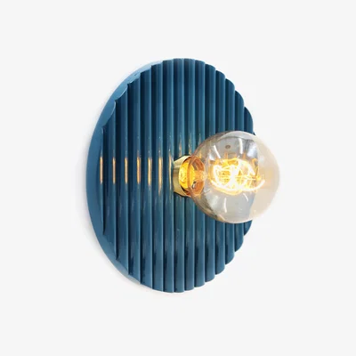 Made in Design Riviera Wall light - / Wood - Ø 25 cm by Maison Sarah Lavoine Blue