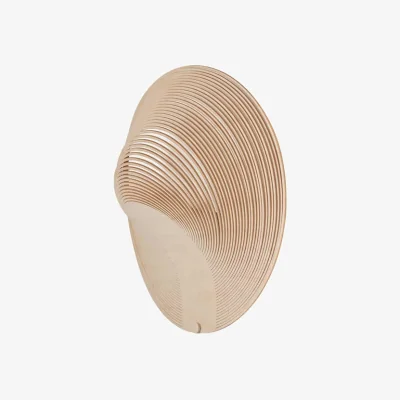 Made in Design Illan LED Wall light natural wood / Ø 30 cm - Luceplan