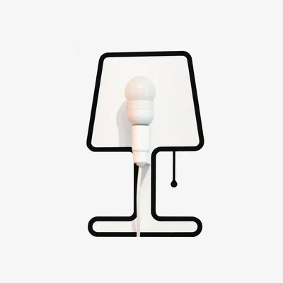 Made in Design Tiny Lampe Wall light with plug - Set sticker + electric kit by Pa Design Black