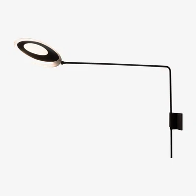 Made in Design Olympia LED Wall light with plug - / Swivel arm L 119 cm - Adjustable by Nemo White/Black