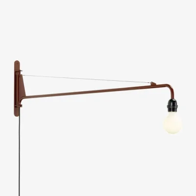 Made in Design Petite Potence Wall light with plug metal red / Jean Prouvé (1947) - L 104 cm - Vitra