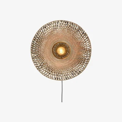 Made in Design Kalimantan Large Wall light with plug - / Bamboo - Ø 87 cm by GOOD&MOJO Beige/Natural wood