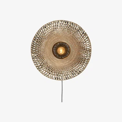 Made in Design Kalimantan Medium Wall light with plug - / Bamboo - Ø 60 cm by GOOD&MOJO Beige/Natural wood