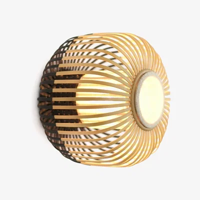 Made in Design Bamboo light S Wall light - Ceiling lamp - Ø 35 x H 23 cm by Forestier Black/Natural wood