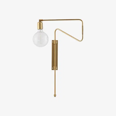 Made in Design Swing Wall light with plug - Metal - Adjustable arm by House Doctor Gold/Metal