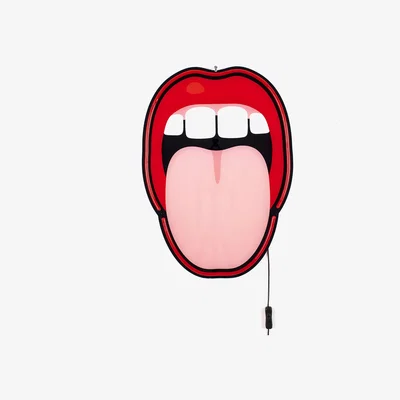 Made in Design Néon Mouth Wall light with plug - / Large - H 58 cm by Seletti Red