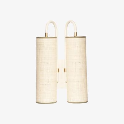 Made in Design Tokyo Double Wall light - / Raffia - H 42 cm by Maison Sarah Lavoine White