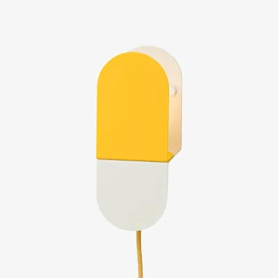 Made in Design Parede Capsula Wall light with plug metal yellow / L 10 x H 25 cm - ATELIER DOBRA