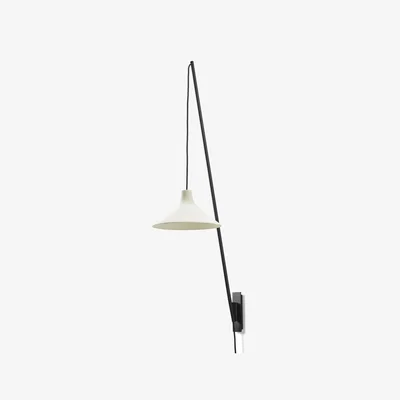 Made in Design Seam Medium Wall light with plug ceramic white / H 100 cm - Serax