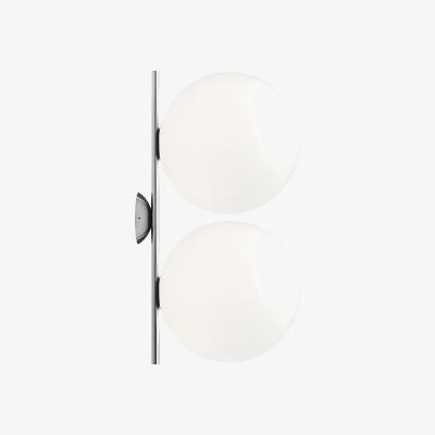 Made in Design IC Double 1 Wall light - / Ceiling light - l 42 cm, Ø 20 cm by Flos White/Silver/Metal