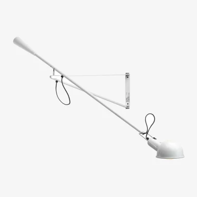 Made in Design 265 SMALL Wall light with plug metal white / L 150 cm - 1973 model - Flos