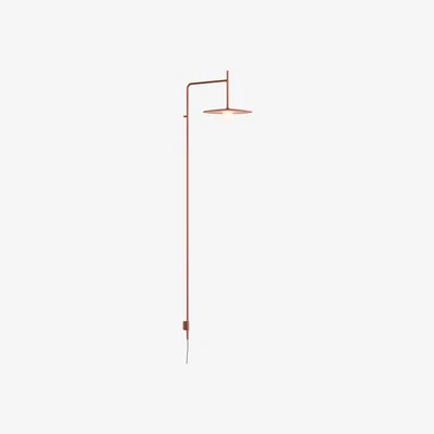 Made in Design Tempo Disque Wall light with plug - / LED - Fixed arm L 42.5 cm by Vibia Orange