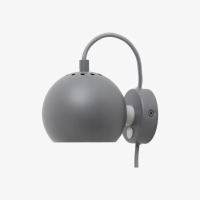 Made in Design Ball Wall light with plug - / Ø 12 cm - 1968 reissue by Frandsen Grey