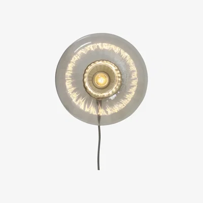Made in Design Brussels Wall light with plug - / Ø 28 cm - Glass by It's about Romi Gold/Transparent