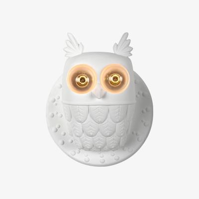 Made in Design Ti-vedo Wall light - Ceramic owl - Ø 36 x H 40 cm by Karman White
