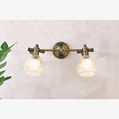 Nkuku Nkuku Rarni Recycled Glass Double Wall Light | Lighting | Gold | 35 x 10 cm (Diameter)