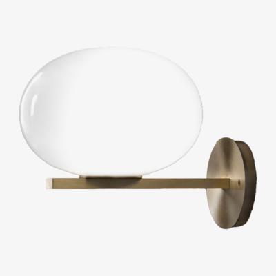 Nordic Nest Oluce Alba 176 wall lamp Opal brass