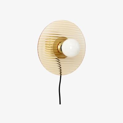 Nordic Nest Hübsch Wall lamp Ø25 cm Glass-metal-amber-brass