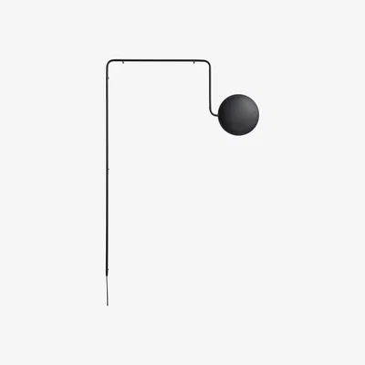 Nordic Nest Woud Mercury wall lamp Black-painted metal