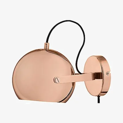 Nordic Nest Frandsen Ball wall lamp with handle Ø18 cm Copper